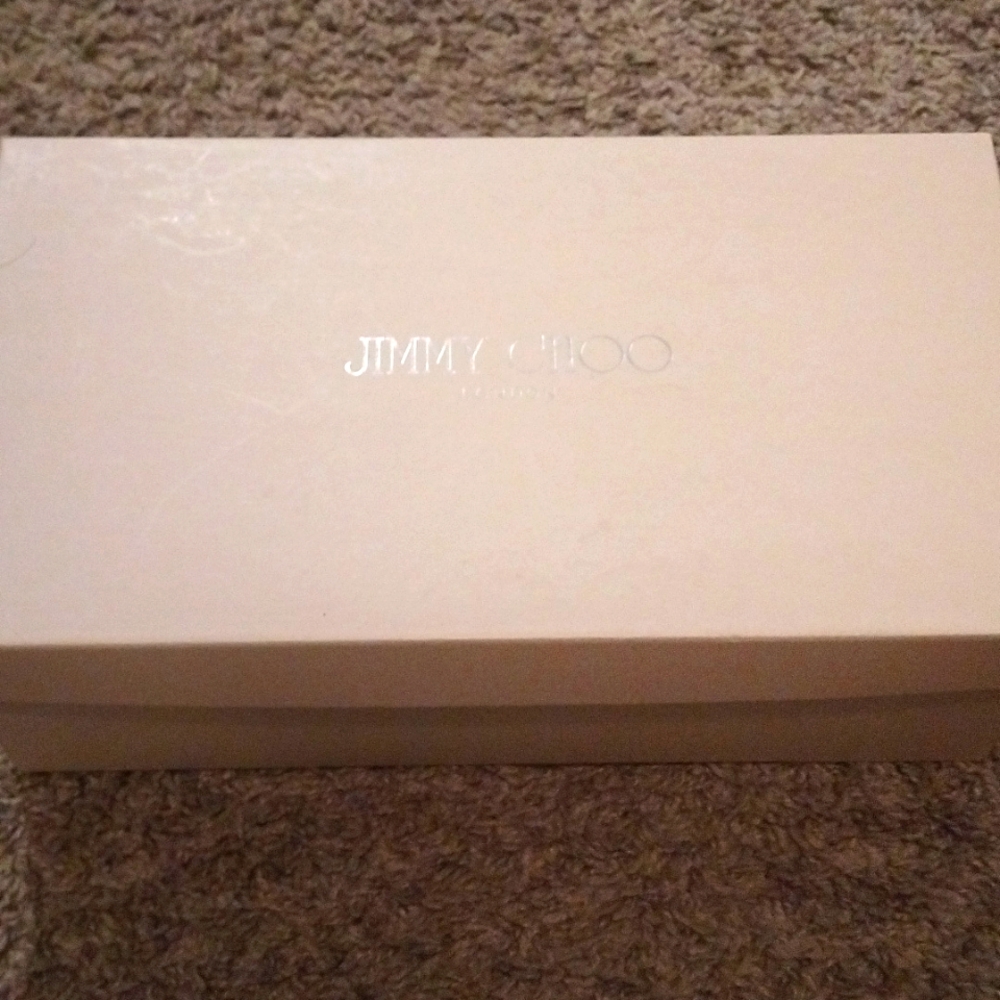 Jimmy choo  black glitter pee toe heels